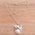 Cultured pearl pendant necklace, 'White Panther Moonlight' - Panther-Themed White Cultured Pearl Necklace from Bali (image 2c) thumbail