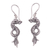 Sterling silver dangle earrings, 'Dramatic Dragons' - Handcrafted Sterling Silver Dragon Dangle Earrings thumbail