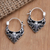 Sterling silver hoop earrings, 'Fine Blossoms' - Handmade Sterling Silver Hoop Earrings from Bali (image 2b) thumbail