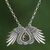 Garnet pendant necklace, 'Divine Angel' - Garnet Wing Pendant Necklace Crafted in Bali (image 2b) thumbail