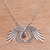 Garnet pendant necklace, 'Divine Angel' - Garnet Wing Pendant Necklace Crafted in Bali (image 2c) thumbail