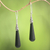 Sterling silver dangle earrings, 'Midnight Drops' - Sterling Silver Lava Stone Midnight Drops Dangle Earrings (image 2) thumbail
