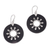 Sterling silver dangle earrings, 'Dark Sun' - Sterling Silver Lava Stone Dark Sun Black Dangle Earrings thumbail