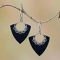 Sterling silver dangle earrings, 'Shooting Arrows'