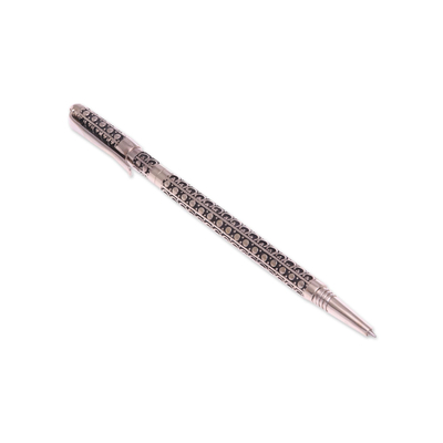 Sterling silver ballpoint pen, 'Lucky Lilit' - Handcrafted Refillable Sterling Silver Ballpoint Pen