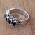 Garnet multi-stone ring, 'Velvet Crown' - Handcrafted Five Oval Garnet Gemstone Sterling Silver Ring (image 2b) thumbail