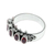 Garnet multi-stone ring, 'Velvet Crown' - Handcrafted Five Oval Garnet Gemstone Sterling Silver Ring (image 2d) thumbail