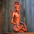 Wood sculpture, 'Red Balinese Bridegroom' - Hand-Carved Red Suar Wood Groom Sculpture from Bali (image 2b) thumbail
