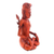 Wood sculpture, 'Red Balinese Bridegroom' - Hand-Carved Red Suar Wood Groom Sculpture from Bali (image 2d) thumbail