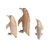 Esculturas de madera, (juego de 3) - Juego de tres familia de pingüinos de madera de hibisco tallados a mano