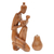 Wood sculpture, 'Newborn Wonder' - Hand-Carved Suar Wood Newborn Wonder Motherhood Sculpture