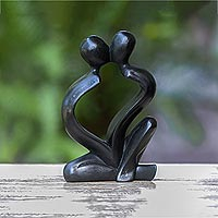 Wood sculpture, 'Timeless Love'