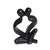 Wood sculpture, 'Timeless Love' - Hand-Carved Black Timeless Love Suar Wood Couple Sculpture thumbail