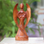Wood sculpture, 'Baby Guardian' - Hand-Carved Suar Wood Baby Guardian Angel Sculpture (image 2) thumbail