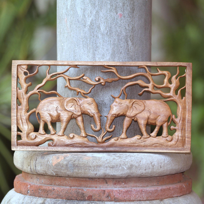 Wood relief panel, Elephant Woods
