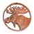 Wood relief panel, 'Moose Portrait' - Hand Carved Suar Wood Moose Wall Panel (image 2a) thumbail