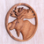Wood relief panel, 'Moose Portrait' - Hand Carved Suar Wood Moose Wall Panel (image 2c) thumbail