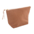 Cotton cosmetic bag, 'Purely Camel' - Camel Cotton Canvas Blue Stripe Lined Zippered Cosmetics Bag (image 2b) thumbail