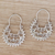 Sterling silver hoop earrings, 'Regal Swirls' - Swirling Sterling Silver Hoop Earrings from Bali (image 2b) thumbail
