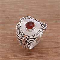 Carnelian cocktail ring, 'Bali Blessings'