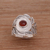 Carnelian cocktail ring, 'Bali Blessings' - Handcrafted Carnelian and Sterling Silver Leaf Cocktail Ring (image 2b) thumbail