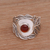 Carnelian cocktail ring, 'Bali Blessings' - Handcrafted Carnelian and Sterling Silver Leaf Cocktail Ring (image 2d) thumbail