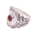Carnelian cocktail ring, 'Bali Blessings' - Handcrafted Carnelian and Sterling Silver Leaf Cocktail Ring (image 2f) thumbail