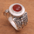 Carnelian cocktail ring, 'Butterfly Caress' - Butterfly Motif Carnelian Cocktail Ring from Bali (image 2) thumbail