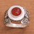 Carnelian cocktail ring, 'Butterfly Caress' - Butterfly Motif Carnelian Cocktail Ring from Bali (image 2b) thumbail