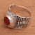 Carnelian cocktail ring, 'Butterfly Caress' - Butterfly Motif Carnelian Cocktail Ring from Bali (image 2c) thumbail