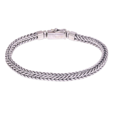 Sterling Silver Naga Chain Bracelet Crafted in Bali