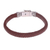 Leather wristband bracelet, 'Serene Weave in Brown' - Brown Leather Wristband Bracelet Crafted in Bali (image 2a) thumbail