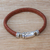 Leather wristband bracelet, 'Serene Weave in Brown' - Brown Leather Wristband Bracelet Crafted in Bali (image 2b) thumbail
