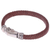 Leather wristband bracelet, 'Serene Weave in Brown' - Brown Leather Wristband Bracelet Crafted in Bali (image 2c) thumbail