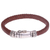 Leather wristband bracelet, 'Serene Weave in Brown' - Brown Leather Wristband Bracelet Crafted in Bali (image 2d) thumbail
