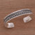 Sterling silver cuff bracelet, 'Stately Swirls' - Sterling Silver Swirl Triangular Dot Cluster Cuff Bracelet