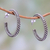 Sterling silver half-hoop earrings, 'Textured Hoops' - Braid Motif Sterling Silver Half-Hoop Earrings from Bali thumbail