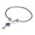 Amethyst charm bracelet, 'Beauty Unlocked' - Handcrafted Amethyst and Sterling Silver Key Charm Bracelet (image 2a) thumbail