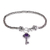 Amethyst charm bracelet, 'Beauty Unlocked' - Handcrafted Amethyst and Sterling Silver Key Charm Bracelet (image 2c) thumbail