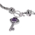 Amethyst charm bracelet, 'Beauty Unlocked' - Handcrafted Amethyst and Sterling Silver Key Charm Bracelet (image 2d) thumbail