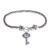 Blue topaz charm bracelet, 'Beauty Unlocked in Blue' - Blue Topaz and Sterling Silver Key Charm Bracelet from Bali thumbail