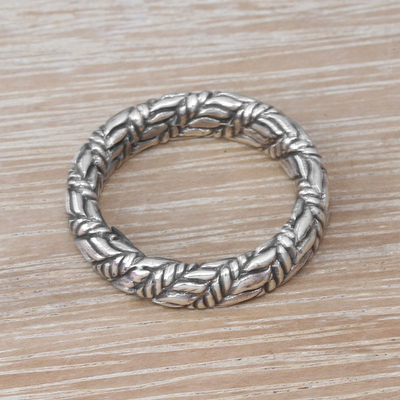 Sterling silver band ring, Magic Weave