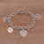 Sterling silver charm bracelet, 'Love and Bliss' - Peace Love and Bliss Sterling Silver Charm Bracelet (image 2) thumbail