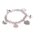 Sterling silver charm bracelet, 'Love and Bliss' - Peace Love and Bliss Sterling Silver Charm Bracelet thumbail