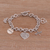 Sterling silver charm bracelet, 'Love and Bliss' - Peace Love and Bliss Sterling Silver Charm Bracelet (image 2b) thumbail
