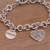 Sterling silver charm bracelet, 'Love and Bliss' - Peace Love and Bliss Sterling Silver Charm Bracelet (image 2c) thumbail