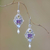 Multi-gemstone dangle earrings, 'Intricate Beauty' - Multi-Gemstone and Ornate Sterling Silver Dangle Earrings (image 2) thumbail