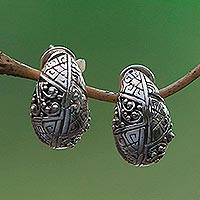 Sterling silver drop earrings, 'Sweet Swirls' - Handcrafted Sterling Silver Drop Earrings from Indonesia