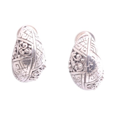 Sterling silver drop earrings, 'Sweet Swirls' - Handcrafted Sterling Silver Drop Earrings from Indonesia