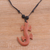 Wood pendant necklace, 'Crawling Lizard' - Sawo Wood Lizard Pendant Necklace from Bali